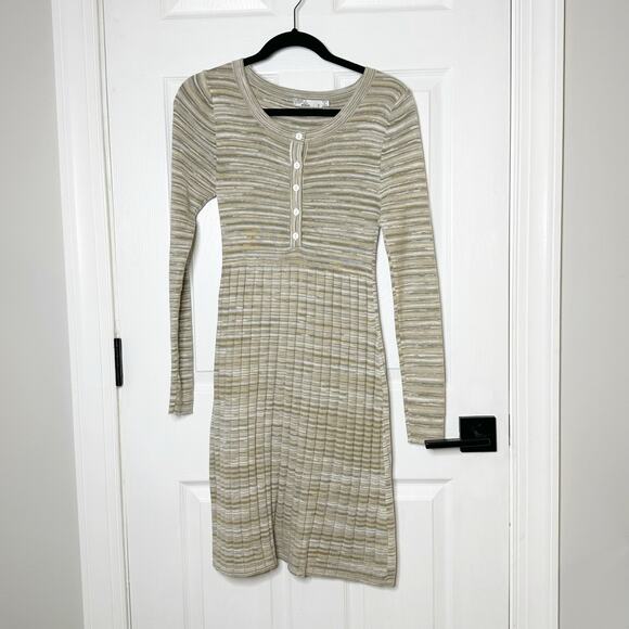 Prana Leandra Organic Cotton Bone Natural Knit Dress Size Small - Picture 1 of 4